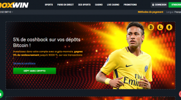 Noxwin 5% de cashback sur vos dépôts Bitcoin